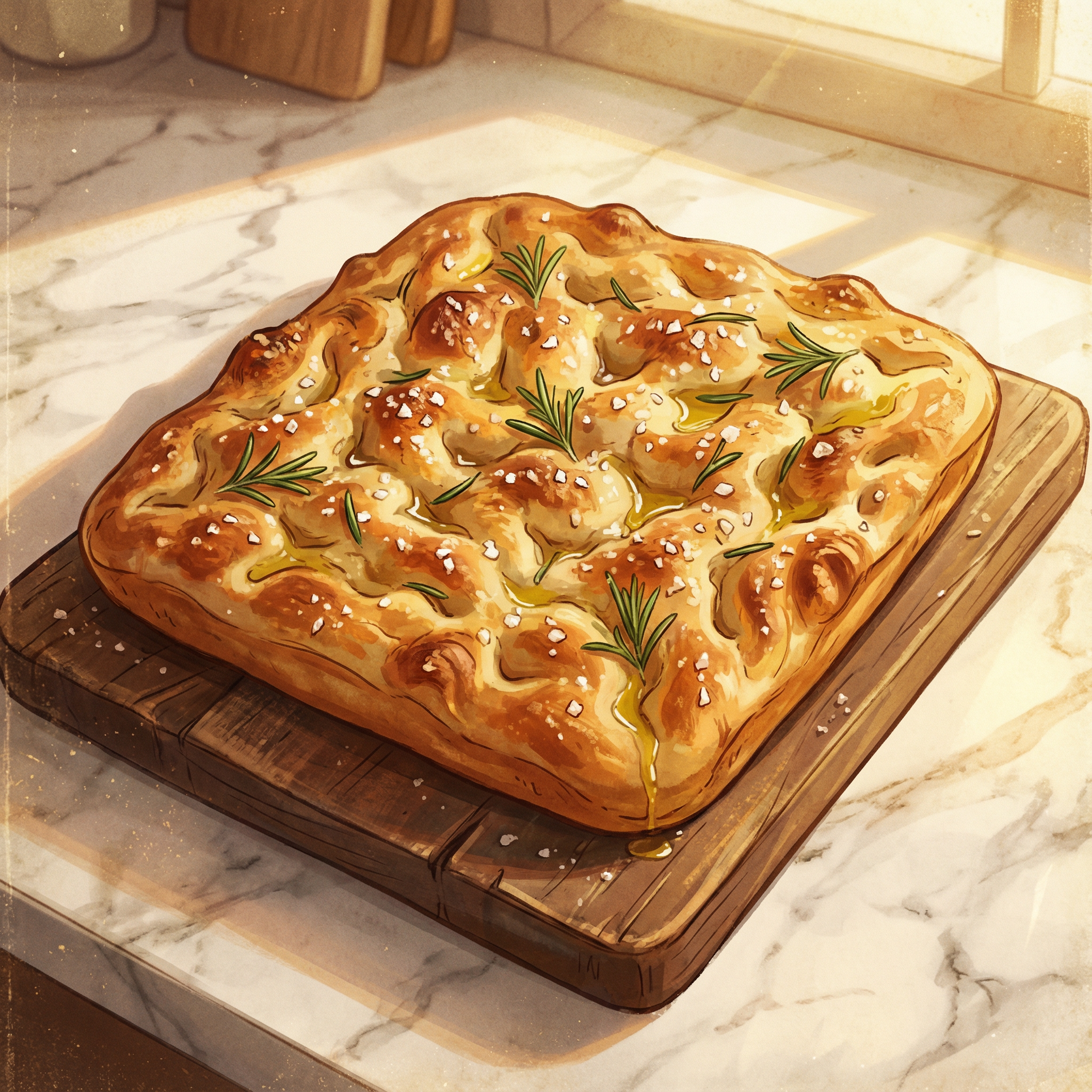 Freshly baked focaccia